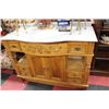 Image 1 : SOLID OAK MARBLE TOP VANITY
