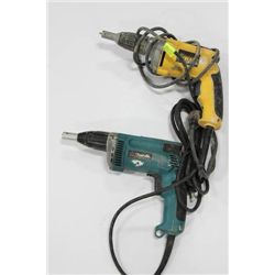 MAKITA AND DEWALT DRYWALL SCREWGUN X2