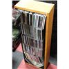 Image 1 : WOOD CD RACK W/ OVER W/ OVER 120 CD's - ROCK, POP,