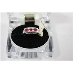 SILVER RUBY RING SIZE 7