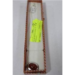 .925 SILVER RED STONE 18" NECKLACE