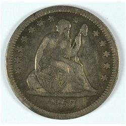 1857 SEATED QUARTER F/VF