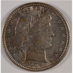 1908-O BARBER QUARTER AU-50