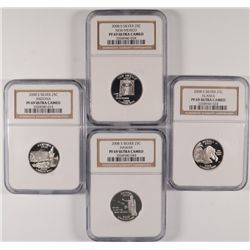 (4) SILVER PROOF SLABBED STATEHOOD QUARTERS (NM, AZ, AK, HA)