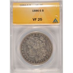 1886-S MORGAN DOLLAR ANACS VF-25