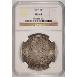 1887 MORGAN DOLLAR NGC MS-64