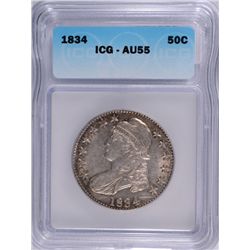 1834 BUST HALF ICG AU-55
