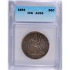 Image 1 : 1858 SEATED LIBERTY HALF ICG AU-50