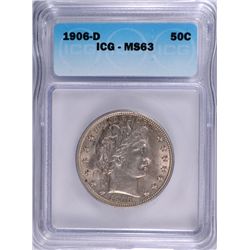 1906-D BARBER HALF ICG MS-63