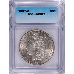 1887-O MORGAN DOLLAR ICG MS-62