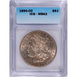 1890-CC MORGAN DOLLAR ICG MS-62