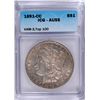 Image 1 : 1891-CC MORGAN DOLLAR ICG AU-55 SPITTING EAGLE VAM-3 TOP 100