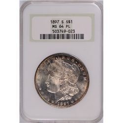 1897-S MORGAN DOLLAR NGC MS-64PL