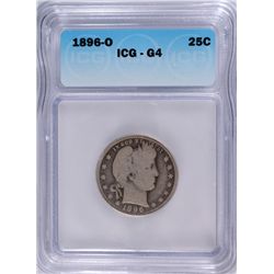 1896-O BARBER QUARTER, ICG GOOD-4   SCARCE DATE