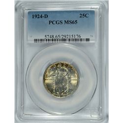 1924-D STANDING LIBERTY QUARTER PCGS MS-65