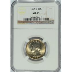 1935-S WASHINGTON QUARTER NGC MS-63
