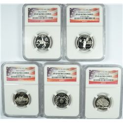 SET OF 1999 SILVER PROOF STATEHOOD QUARTERS NGC PF-69 ULTRA CAMEO