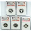 Image 1 : SET OF 1999 SILVER PROOF STATEHOOD QUARTERS NGC PF-69 ULTRA CAMEO