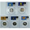 Image 1 : SET OF 1999 SILVER PROOF STATEHOOD QUARTERS PCGS PR-69 DCAM