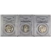 Image 1 : SET OF (P, D, S) OREGON TRAIL COMMEN HALF DOLLARS PCGS MS-64