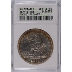 1874-S TRADE DOLLAR ANACS AU DETAILS