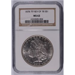 1878 7TF REV OF 78 MORGAN DOLLAR NGC MS-62