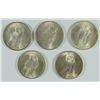 Image 2 : ( 5 ) CHOICE BU SILVER DOLLARS: 1922, ( 3 ) 1923 & 1924