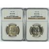 Image 1 : LOT OF ( 2 ) 1949 FRANKLIN HALF DOLLARS, NGC MS-63 FBL