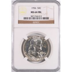 1956 FRANKLIN HALF DOLLAR, NGC MS-64 FBL