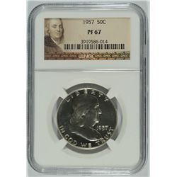 1957 FRANKLIN HALF DOLLAR, NGC PROOF-67