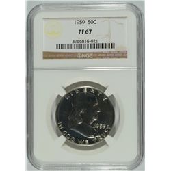 1959 FRANKLIN HALF DOLLAR, NGC PROOF-67
