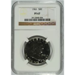 1961 FRANKLIN HALF DOLLAR, NGC PROOF-67 SUPERB!