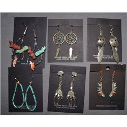 SIX PAIR OF EARRINGS