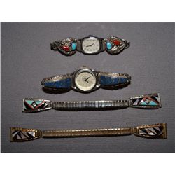 FOUR NAVAJO WATCH BANDS