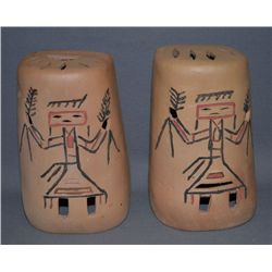 PAIR OF CLAY LIGHT SHIELDS