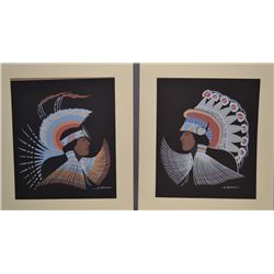 TWO CHEYENNE SILK SCREENS