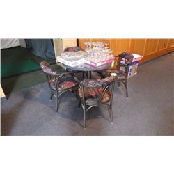 4 upholstered arm chairs with steel frame very solid and quality construction.