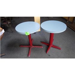 2 round centre pedestal table (2 person) bar tables