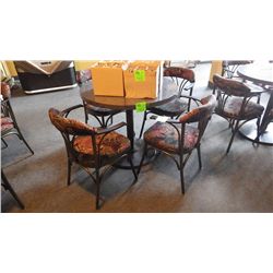 4 upholstered arm chairs with steel frame very solid and quality construction.
