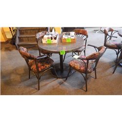 4 upholstered steel arm chairs with steel frame
