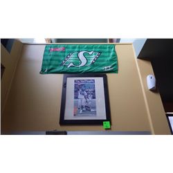 2007  Saskatchewan Roughriders grey cup champions front page Star Phoenix special eddition framed, a