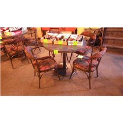 4 solid wood upholstered arm chairs