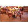 Image 1 : 4 solid wood upholstered arm chairs