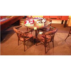 4 solid wood upholstered arm chairs