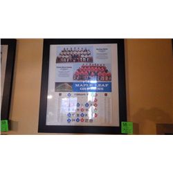 Hershy Bears & Dallas Hawks Feb. 1974 framed calendar