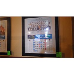 Boston Bruins Dec. 1974 framed calendar