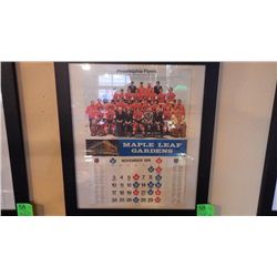 Philadelphia Flyers Nov. 1974 framed print calendar