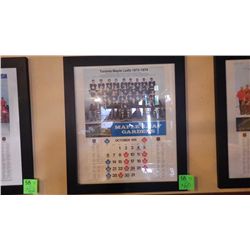 Toronto Maple Leafs Oct. 1974 framed calendar print