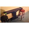 Image 4 : Wall table with 2 solid wood stools