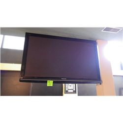 50" Panasonic flat screen TV with remote and stand for bottom as well as metal bracket it is curentl